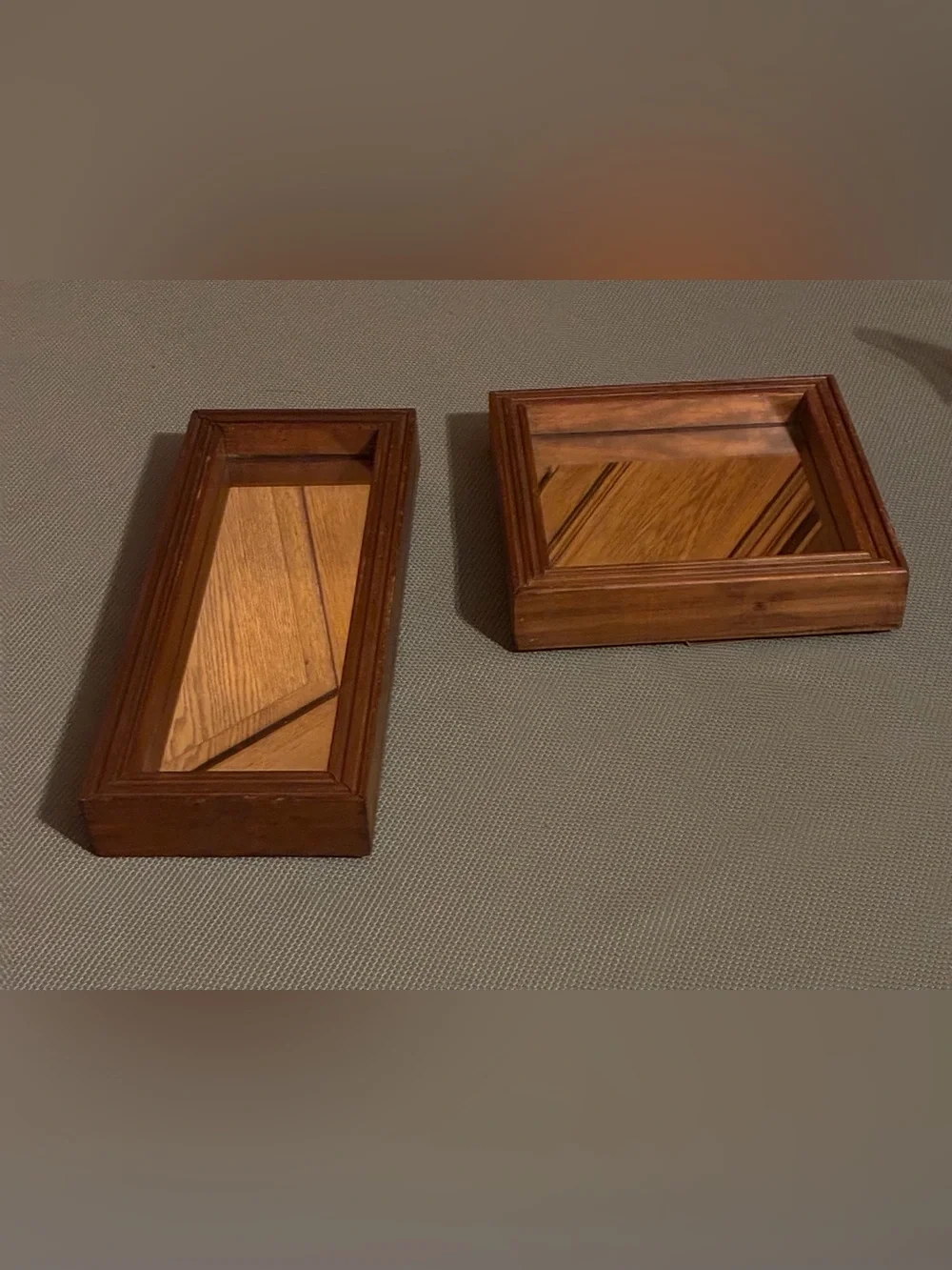 Pair of Vintage Wooden Framed Mirrors